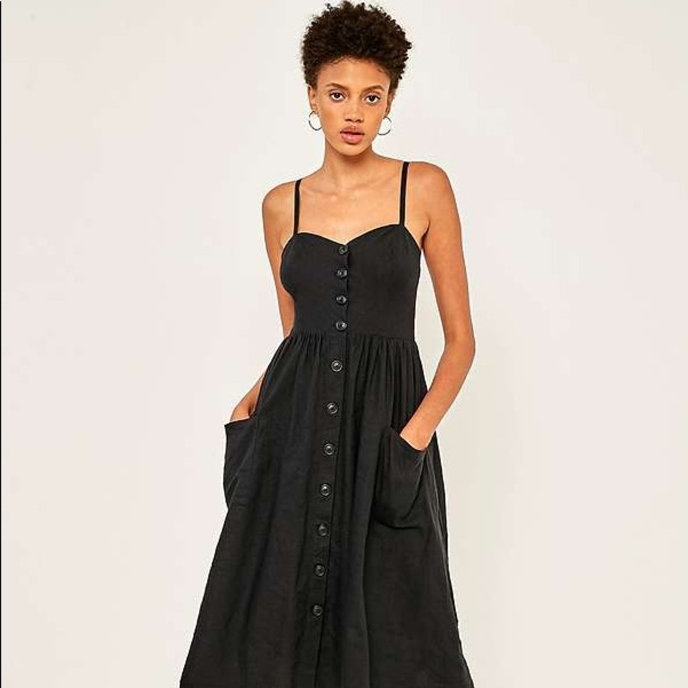 Cooperative by Urban Outfitters Black Linen Dress